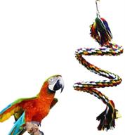 enhance your parrot's cage with colorful, 🦜 flexible ittunly bird rope perch bungee toys and accessories логотип