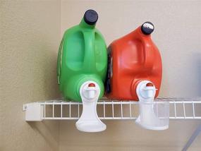 img 2 attached to 🧺 3D Printed Laundry Detergent and Fabric Softener Cup Holder, with Drip Tray Catcher - Compatible with Most Economy Sized Bottles, Minimizing Drips and Mess