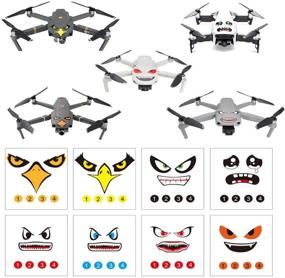 img 4 attached to 🚁 RCGEEK Stickers Set - 3M Drone Decals with Facial Expression Skins for DJI Mavic Mini 2, Mavic Air 2 2S, Mavic 2 Pro & Zoom, Mavic Pro Platinum, Mavic Air - Prevent Birds Clashing - 8 Styles