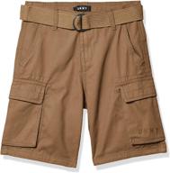 🩳 dkny boys' cargo canvas mouse shorts: stylish and practical clothing for kids logo