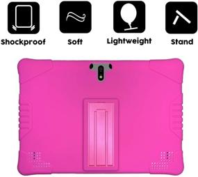 img 1 attached to 📱 Protective Pink Kids Case for MEBERRY 10 Inch Tablet & More - Transwon Silicone Cover