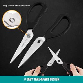 img 2 attached to 🔪 KUNIFU Multi-Purpose Kitchen Shears: Dishwasher Safe, Ultra Sharp Stainless Steel Food Scissors for Cooking Chicken, Meat, Poultry, Fish, Herbs, Vegetables