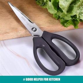 img 3 attached to 🔪 KUNIFU Multi-Purpose Kitchen Shears: Dishwasher Safe, Ultra Sharp Stainless Steel Food Scissors for Cooking Chicken, Meat, Poultry, Fish, Herbs, Vegetables