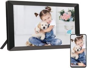 img 4 attached to 📸 14.1 Inch WiFi Digital Photo Frame, Touch Screen Smart Cloud Picture Frame with App, Email & Cloud Sharing, 16GB Storage, Auto-Rotate, Wall Mountable (Black)
