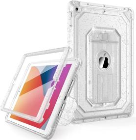 img 4 attached to 📱 Cantis Case for iPad 9th/8th/7th Generation with Screen Protector - Dual Layer Shockproof Protective Cover for iPad 10.2 inch 2021/2020/2019 - Clear Glitter Design