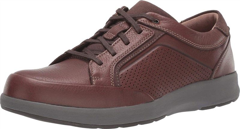 clarks trail form tan leather men's shoes 로고