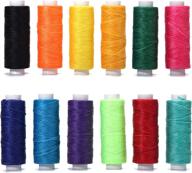 wax polyester thread set - 12 vibrant colors for bracelet making, leather projects, bookbinding, macrame, and handcraft - ideal for sewing on leather logo