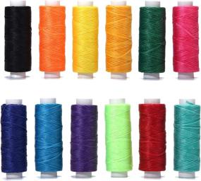 img 4 attached to Wax Polyester Thread Set - 12 Vibrant Colors for Bracelet Making, Leather Projects, Bookbinding, Macrame, and Handcraft - Ideal for Sewing on Leather