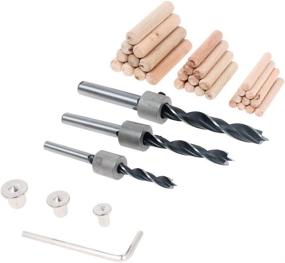 img 1 attached to 🛠️ AUTOTOOLHOME Doweling Jig Kit with 1/4'', 5/16'', and 3/8'' Dowel Pins Wood Drill Bit Stop Collars - Ideal Woodworking Joiner Set