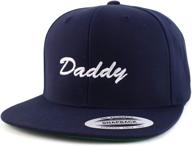 🧢 flexfit daddy structured flatbill snapback cap with trendy embroidered script font - apparel shop logo