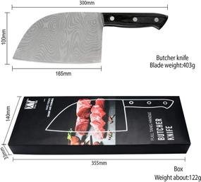 img 1 attached to XYJ Полноценный сербский нож: Премиум-нож шеф-повара из нержавеющей стали 3CR13 с лазерной узорчатым лезвием - идеальный кухонный колун для мяса, рыбы, овощей и кулинарных принадлежностей.