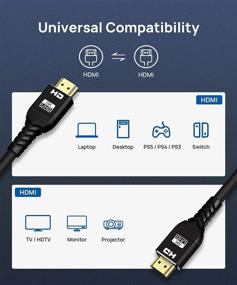 img 3 attached to 🔌 Alleasa 8K HDMI Cable 3Ft - Ultra High Speed 8K@60Hz, 4K@120Hz@144Hz DSC, HDR UHD 7680×4320 - eARC, HDR10+ - Compatible with PS5/PS4/PS3 - (Black, HDCP 2.2&2.3)