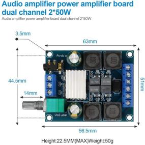 img 3 attached to 🔊 High Power Dual Channel Digital Amplifier Board, TPA3116D2 Audio Stereo AMP Subwoofer Power Amplifier Board 2x50W 5V 12V 24V, Ideal for Store Solicitation, Home Theater, Square DIY Speakers