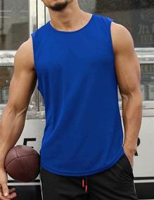 img 3 attached to LecGee Workout Sleeveless Shirts Bodybuilding Men's Clothing for Active