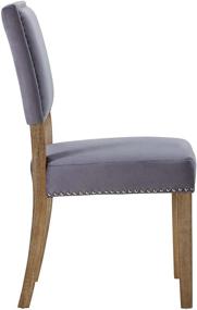 img 2 attached to 🪑 Modway Oblige Gray Dining Chair: Modern Farmhouse Design with Performance Velvet Upholstery and Nailhead Trim