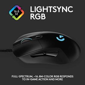 img 2 attached to 💡 Logitech G403 Hero 25K Gaming Mouse with Lightsync RGB, Lightweight 87G+10G Optional, Braided Cable, and Rubber Side Grips - Boost your Performance with 25, 600 DPI