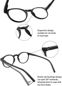 img 2 attached to Protective Blue Light Blocking Glasses: 5 Pack Round Frame Spring Hinge Readers - Stylish Eyewear for Women and Men (1.75x, Assorted Colors)