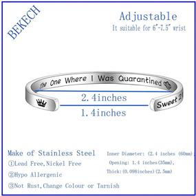 img 3 attached to 🎁 BEKECH Quarantined Birthday Gifts Bracelet: Celebrate Milestone Birthdays in Style with Social Distancing Cuff Bangle for Women & Girls