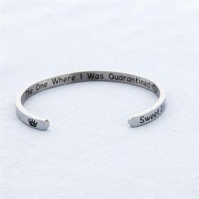 img 2 attached to 🎁 BEKECH Quarantined Birthday Gifts Bracelet: Celebrate Milestone Birthdays in Style with Social Distancing Cuff Bangle for Women & Girls