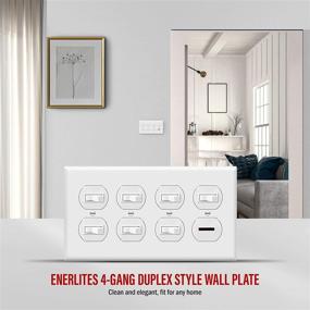 img 1 attached to 🔌 Enerlites 8824-W 4-Gang Outlet Wall Plate, White - Premium Polycarbonate Thermoplastic Receptacle Cover