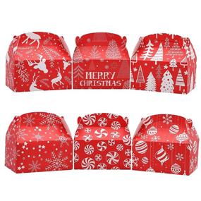 img 2 attached to 🎁 3D Christmas Treat Gift Wrap Boxes: 24 Pieces for Holiday Xmas Presents, Goodie Paper Boxes, Party Favors, Candy & Cookie Wrapping