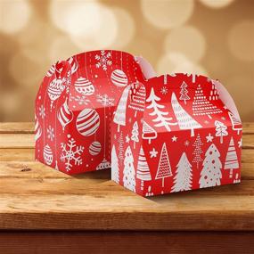 img 3 attached to 🎁 3D Christmas Treat Gift Wrap Boxes: 24 Pieces for Holiday Xmas Presents, Goodie Paper Boxes, Party Favors, Candy & Cookie Wrapping