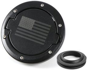 img 4 attached to US Flag Fuel Filler Door Gas Tank Cap Cover Accessories - Fits 2007-2017 Jeep Wrangler JK & Unlimited Sport Rubicon Sahara