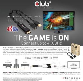 img 1 attached to 🔌 Club 3D Active HDMI to DisplayPort Video Adapter - 4K 60Hz, HDMI 2.0 (Male) to DP 1.2 (Female), with USB Power - Optimal for Monitor Conversion (CAC-1331)