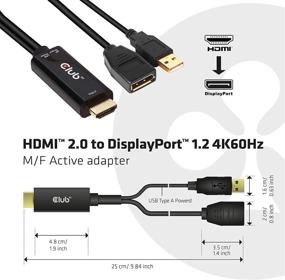 img 3 attached to 🔌 Club 3D Active HDMI to DisplayPort Video Adapter - 4K 60Hz, HDMI 2.0 (Male) to DP 1.2 (Female), with USB Power - Optimal for Monitor Conversion (CAC-1331)