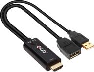 🔌 club 3d active hdmi to displayport video adapter - 4k 60hz, hdmi 2.0 (male) to dp 1.2 (female), with usb power - optimal for monitor conversion (cac-1331) logo