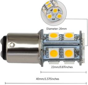 img 2 attached to 🚀 High Bright Ba15d 1142 1076 1176 LED Bulb 13-5050SMD AC/DC12V -24V Warm White Pack of 2 for RVs and Boats