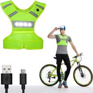 🏃 amnquerxus machine washable reflective running vest: usb rechargeable led lights for maximum safety and visibility - ideal for men, women, kids & dog walking logo