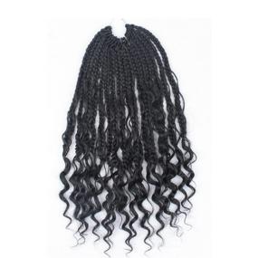 img 1 attached to 🔥 Goddess Boho Bob Box Braids Crochet Hair - 7 Packs 12 Inch, Curly Ends, 3X Crochet Braids Synthetic Braiding Hair for Black Women (12INCH 7PCS, 1B)
