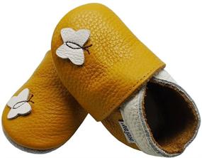 img 1 attached to 🦋 Mejale Soft Sole Leather Moccasins: Baby Shoes with Cartoon Butterfly Design for Infant Toddler First Walker Slippers