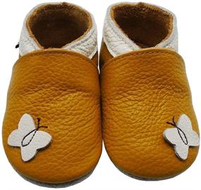 img 3 attached to 🦋 Mejale Soft Sole Leather Moccasins: Baby Shoes with Cartoon Butterfly Design for Infant Toddler First Walker Slippers