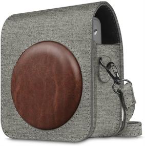 img 4 attached to 📸 Fintie Instax Mini 90 Neo Classic Camera Case - Synthetic Leather Bag Cover with Strap, Denim Grey - Enhanced SEO