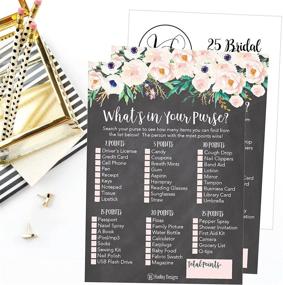 img 2 attached to 🌸 Rustic Floral Whats In Your Purse Game: Perfect Bridal Shower or Bachelorette Party Activity Cards For Couples - Engagement and Rehearsal Dinner Supplies & Favors