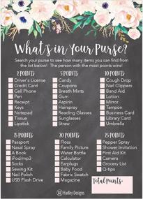 img 4 attached to 🌸 Rustic Floral Whats In Your Purse Game: Perfect Bridal Shower or Bachelorette Party Activity Cards For Couples - Engagement and Rehearsal Dinner Supplies & Favors