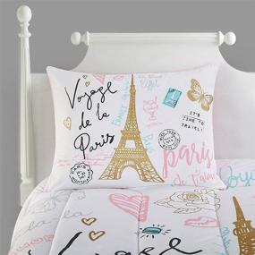 img 2 attached to 🌸 Heritage Kids Bonjour Comforter Set: Pink Twin - A Perfect Blend of Style and Comfort