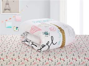 img 1 attached to 🌸 Heritage Kids Bonjour Comforter Set: Pink Twin - A Perfect Blend of Style and Comfort