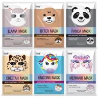 🎭 epielle character sheet masks - animal spa masks for all skin types - gifts for women, spa gift, birthday party gift for kids - spa day party, girls night, halloween party favors - stocking stuffers - assorted character mask-6pk a logo