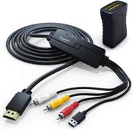 🔌 адаптер кабеля hdmi к rca - адаптер hdmi мужской к 3rca/av для fire tv, roku, dvd, hdtv, пк, ноутбук, xbox, ps4 - поддерживает pal/ntsc логотип