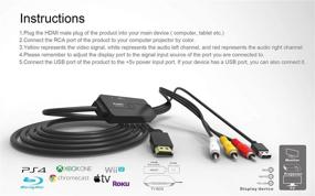 img 1 attached to 🔌 Адаптер кабеля HDMI к RCA - адаптер HDMI мужской к 3RCA/AV для Fire TV, Roku, DVD, HDTV, ПК, ноутбук, Xbox, PS4 - поддерживает PAL/NTSC