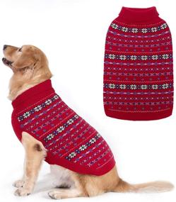 img 4 attached to 🐾 Cozy Snowflake Pet Sweater - Thick and Soft Warm Winter Knitwear Clothing for Dogs and Cats in Cold Weather
