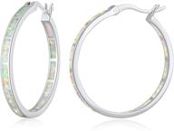 🌈 feeldan 14k gold plated created opal large hoop earrings with enhanced seo logo