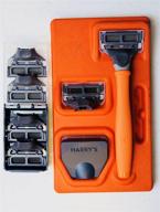 harry's men's razor set 🔶 - bright orange with 6 razor blades logo