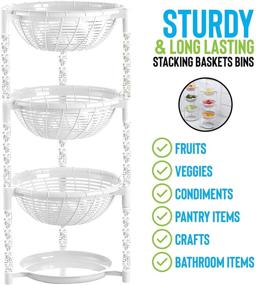 img 2 attached to Uncluttered Designs Stacking Basket Bins (3 Tier + 🍎 Plate): Versatile Fruit, Produce, and Home Organization Solution - White