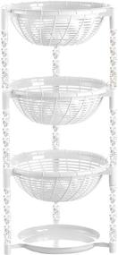 img 4 attached to Uncluttered Designs Stacking Basket Bins (3 Tier + 🍎 Plate): Versatile Fruit, Produce, and Home Organization Solution - White