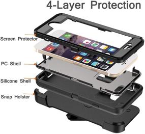 img 2 attached to 📱 Shockproof Robust 4-Layer Rugged Case for iPhone 7 Plus & iPhone 8 Plus - LongRise with Belt Clip Holster Stand in Black