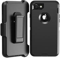 📱 shockproof robust 4-layer rugged case for iphone 7 plus & iphone 8 plus - longrise with belt clip holster stand in black logo